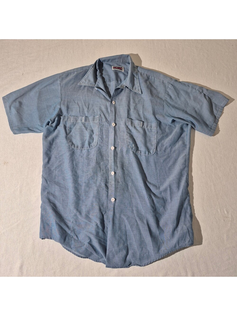 Vintage 80s Big Mac blue mechanic L/XL short sleeve button-up shirt